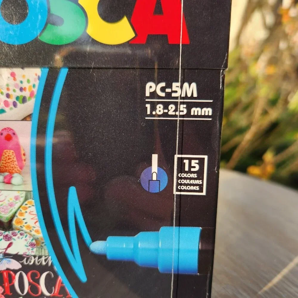 NEW 15 POSCA Paint Markers 5M Medium Tip Acrylic Paint Pens Art Supplies PC-5M 1